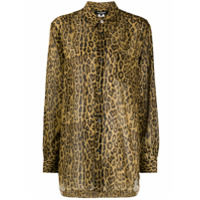 Junya Watanabe Camisa translúcida com estampa de leopardo - Neutro