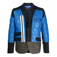 Junya Watanabe MAN Blazer abotoamento simples com recortes - Azul