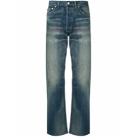 Junya Watanabe MAN Calça jeans com efeito de lavagem estonada - Azul