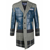 Junya Watanabe MAN Casaco com patchwork e abotoamento simples - Azul