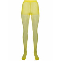 Junya Watanabe Meia-calça translúcida cintura alta - Amarelo