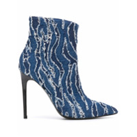 Just Cavalli Bota jeans com bico fino e salto 120mm - Azul