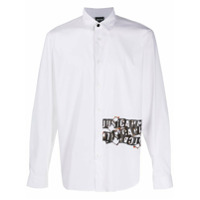Just Cavalli Camisa com estampa de logo branca - Branco