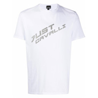 Just Cavalli Camiseta com logo metálico - Branco