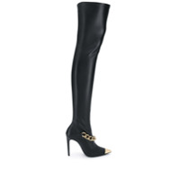 Just Cavalli chain detail over-the-knee boots - Preto