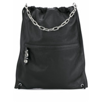 Just Cavalli Mochila texturizada com detalhe de corrente - Preto