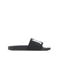 Just Cavalli Slide com abertura frontal e logo - Preto