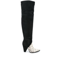 Just Cavalli thigh-high snakeskin boots - Preto