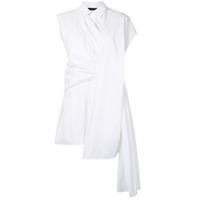 Juun.J Camisa longo com drapeado frontal - Branco