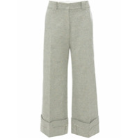 JW Anderson Calça reta com bainha dobrável - Branco