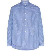 JW Anderson Camisa com listras e estampa de âncora - Azul