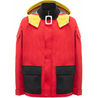 JW Anderson Jaqueta color block com capuz - Vermelho