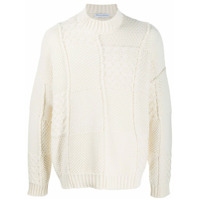 JW Anderson Suéter de tricô com patchwork - Branco