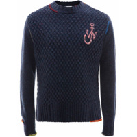 JW Anderson Suéter decote careca de tricô - Azul