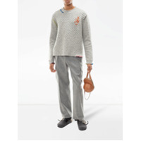 JW Anderson Suéter decote careca de tricô - Cinza