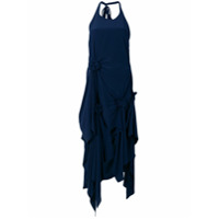 JW Anderson Vestido assimétrico de seda - Azul