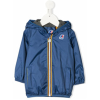 K Way Kids Jaqueta com capuz, logo e zíper - Azul