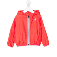 K Way Kids Parka com logo e zíper - Laranja