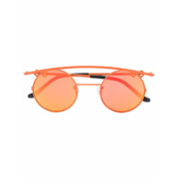 Karen Wazen Óculos de sol redondo espelhado - Laranja