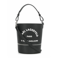Karl Lagerfeld Bolsa bucket com estampa de endereço - Preto