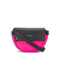 Karl Lagerfeld Bolsa transversal bicolor com logo - Rosa