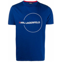Karl Lagerfeld Camiseta de algodão com estampa de logo - Azul