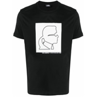 Karl Lagerfeld Camiseta de algodão com estampa - Preto