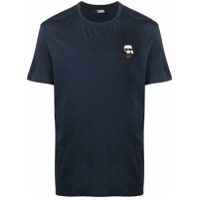 Karl Lagerfeld Camiseta decote careca com patch de logo - Azul