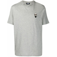 Karl Lagerfeld Camiseta decote careca com patch de logo - Cinza