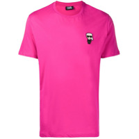Karl Lagerfeld Camiseta decote careca com patch de logo - Rosa