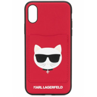 Karl Lagerfeld Capa para iPhone X/XS Choupette - Vermelho