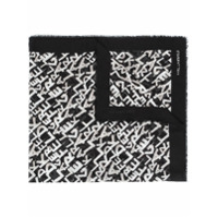 Karl Lagerfeld graffiti logo square scarf - Preto