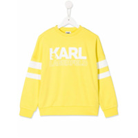 Karl Lagerfeld Kids Blusa de moletom decote careca com estampa - Amarelo