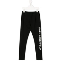 Karl Lagerfeld Kids Calça esportiva com estampa de logo - Preto