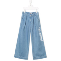 Karl Lagerfeld Kids Calça jeans pantalona - Azul
