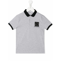 Karl Lagerfeld Kids Camisa polo Karl com patch - Cinza