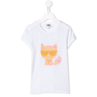 Karl Lagerfeld Kids Camiseta com aplicação Choupette - Branco