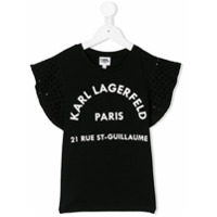 Karl Lagerfeld Kids Camiseta com babados nas mangas - Preto
