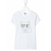 Karl Lagerfeld Kids Camiseta com estampa Choupette - Branco