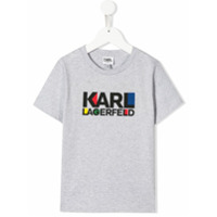 Karl Lagerfeld Kids Camiseta com estampa de logo - Cinza