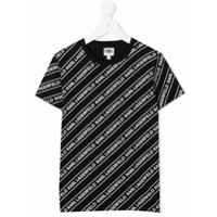 Karl Lagerfeld Kids Camiseta com estampa de logo corrido - Preto