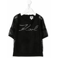 Karl Lagerfeld Kids Camiseta com estampa de logo - Preto