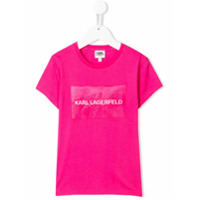 Karl Lagerfeld Kids Camiseta com estampa de logo - Rosa