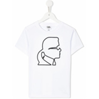 Karl Lagerfeld Kids Camiseta com estampa de silhueta - Branco