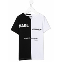 Karl Lagerfeld Kids Camiseta com logo color block - Preto