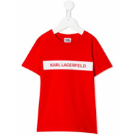 Karl Lagerfeld Kids Camiseta decote careca com estampa de logo - Vermelho
