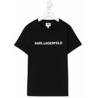 Karl Lagerfeld Kids Camiseta decote careca com estampa - Preto
