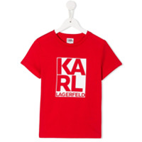 Karl Lagerfeld Kids Camiseta gola careca com estampa - Vermelho