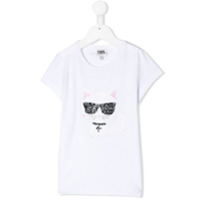 Karl Lagerfeld Kids Camiseta Ikonik Choupette - Branco