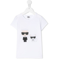 Karl Lagerfeld Kids Camiseta Karl & Choupette Ikonik - Branco